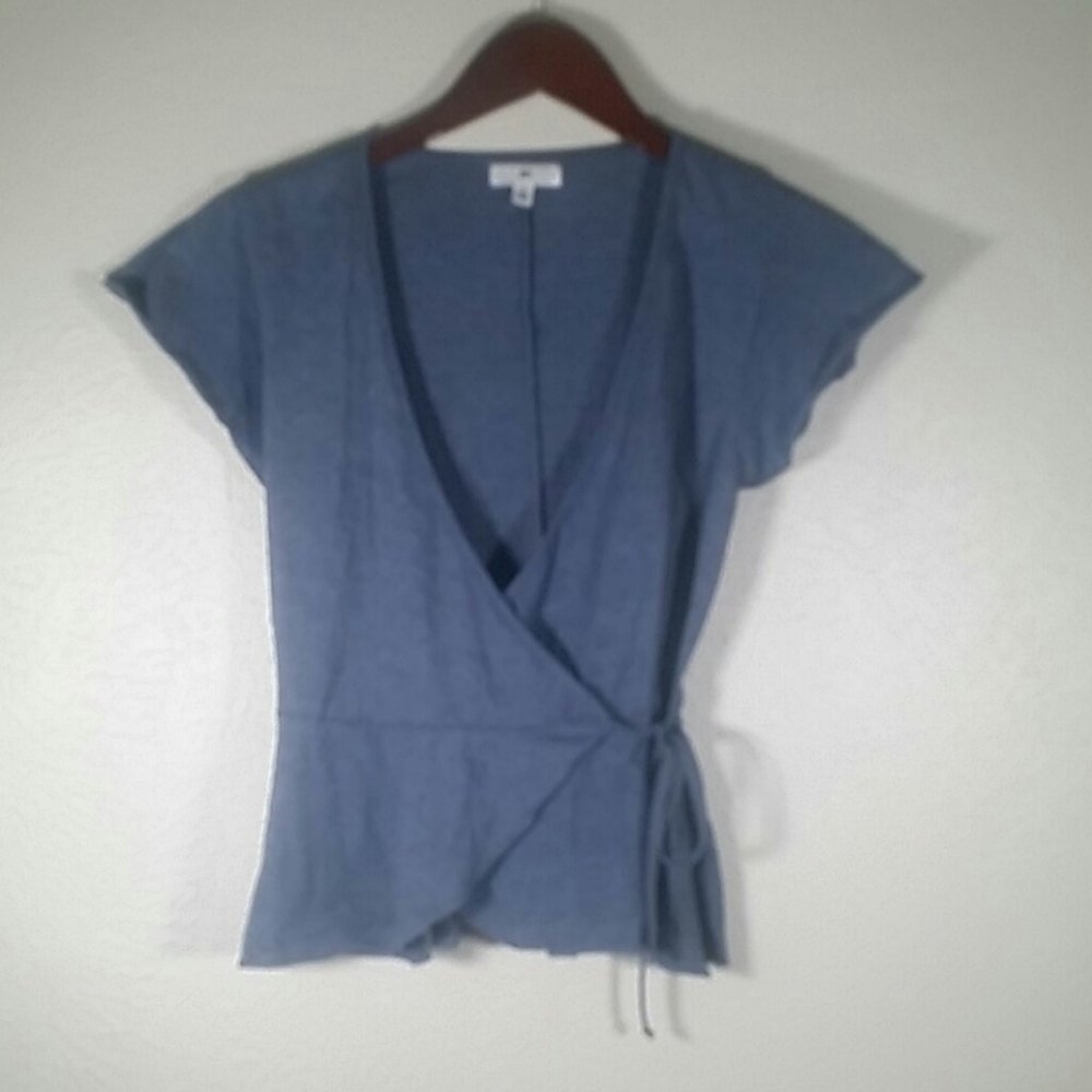 BP Blue Wrap around Top with Tye  Size S